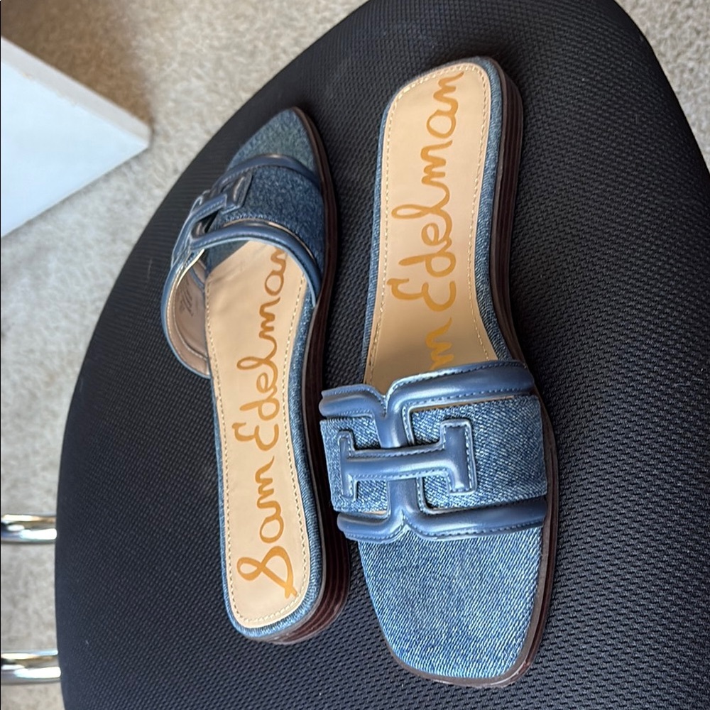 Sam Edelman Blue Mules Denim Casual